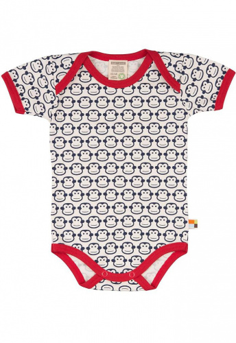 Kurzarm Body "Affe" - navy