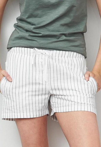 Schlaf-Shorts - weiß/grau