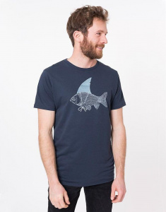 Zerum Mens T-Shirt "Haiflosse" - navy