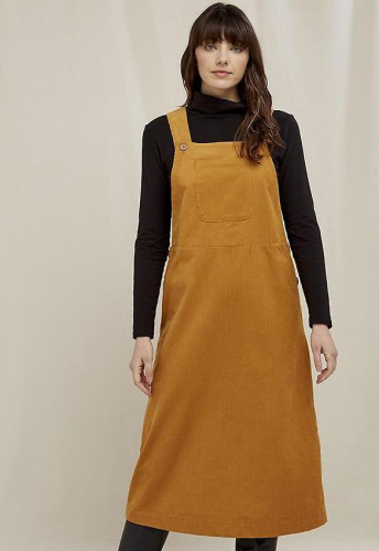 Kord-Kleid "Mindy Pinafore" - senfgelb