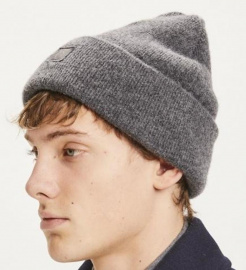 Woll-Beanie - dunkelgrau
