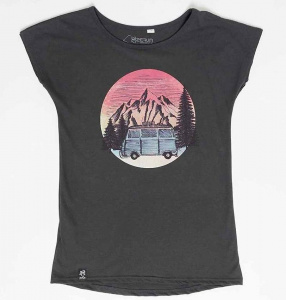 Zerum Womens T-Shirt "Bus" - arsenic