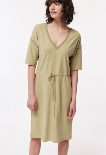 Lanius "Kleid Mit V-Ausschnitt" (Hanf) - herbal green