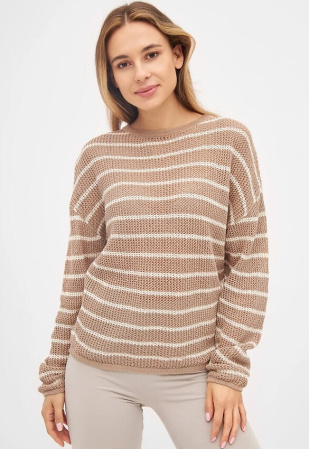 Givn Sweater "Briana" - braun/off white