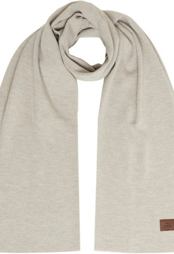 Fine Rib Scarf (Wolle) - pastel grey
