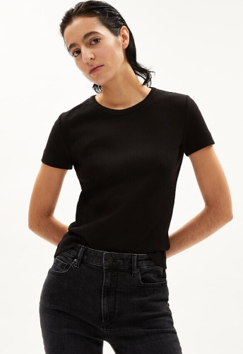 Ripp-T-Shirt "Kardaa" - black