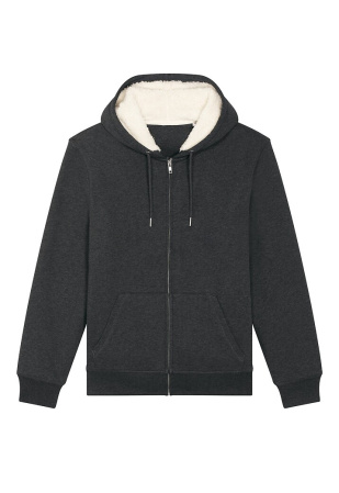 Zip-Hoodie "Hygger" - dark heather grey