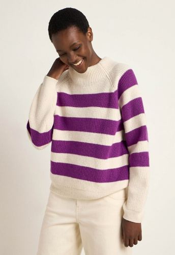 Lanius "Striped Knit Sweater" (wool) - off white/violet