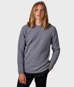 Round Neck Merino Knit "Frede" - light grey