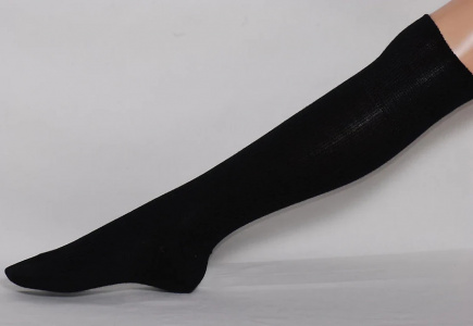 Wool Knee Socks - black