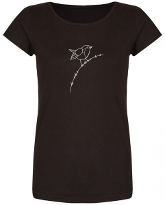 Ladies T-Shirt "Rotkehlchen" - black