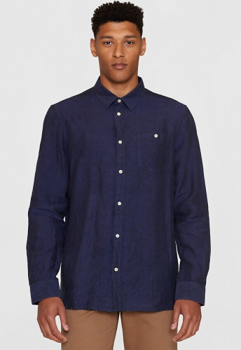 Leinenhemd - yarndyed total eclipse