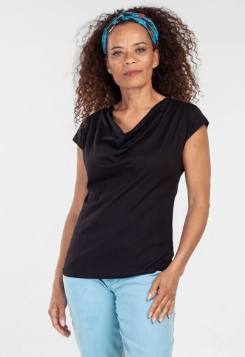 Short Cascade Shirt - schwarz