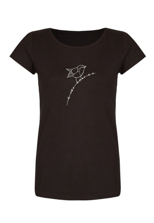 Ladies T-Shirt "Rotkehlchen" - black