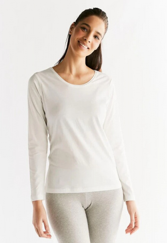 Damen Langarmshirt - naturweiß