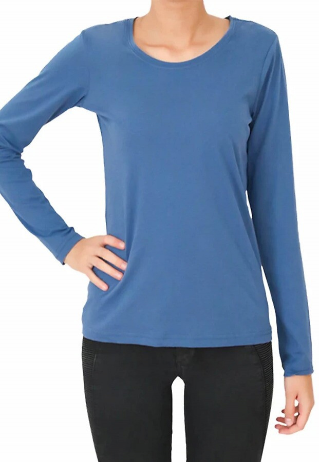 Damen Langarmshirt - denimblau