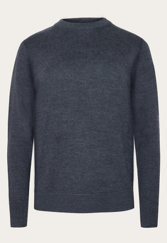 Merino-Feinstrick-Pullover - dunkelgrau meliert