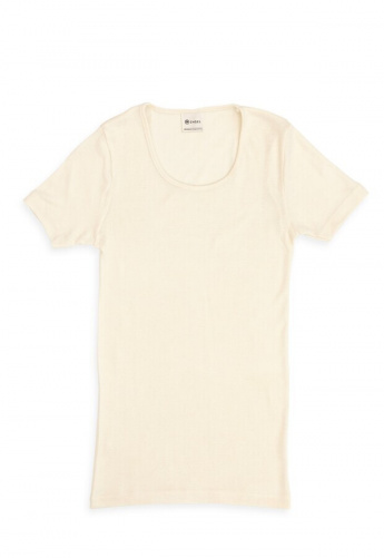 Damen Unterhemd kz. Arm, Wolle/Seide - natur