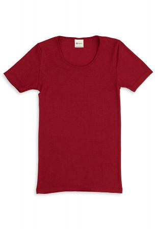 Damen Unterhemd kz. Arm, Wolle/Seide - malve