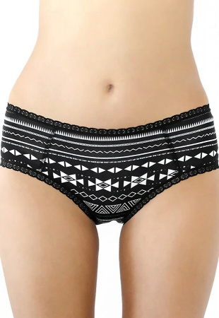 Damen Hipster mit Spitze - schwarz