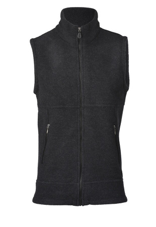 Herren-Weste aus Wollfleece - schwarz melange