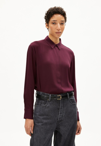 Blouse "Larisaana Longsleeve" - dark cranberry