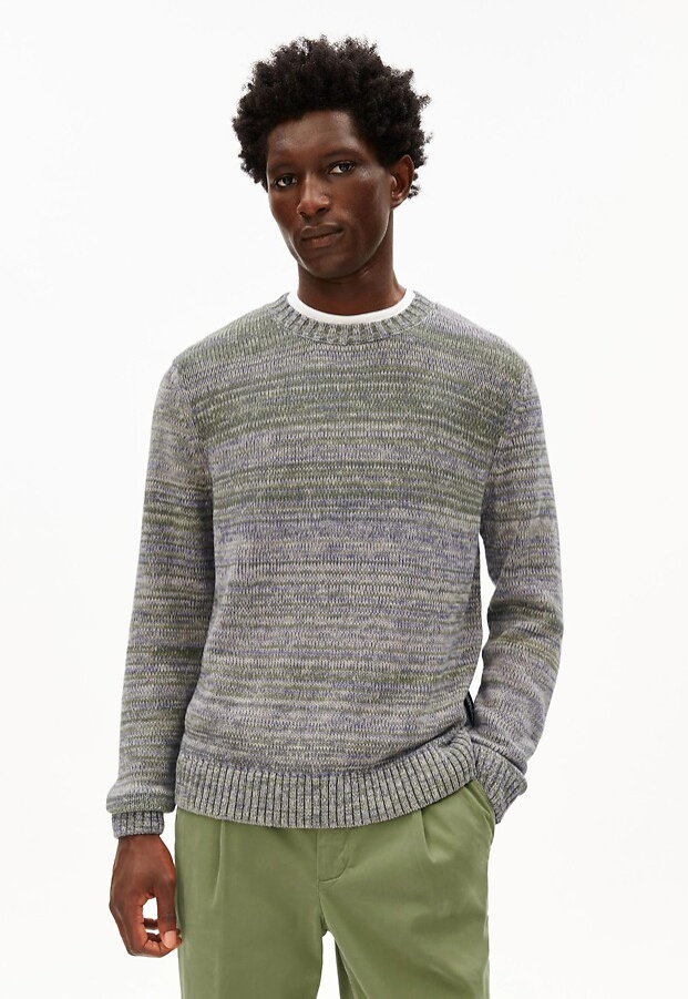 Garn-Mix Strickpullover - green/purple