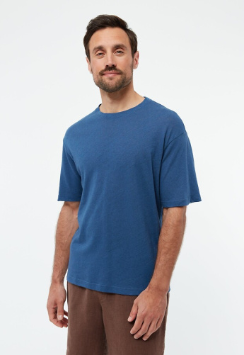 Leinen-T-Shirt "GBLasse" - blazing blue