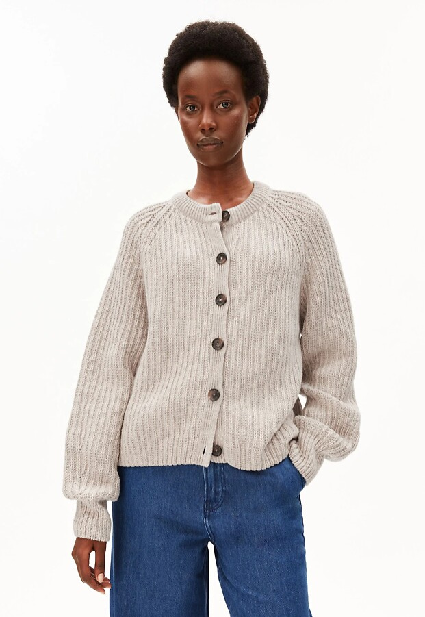 Wollstrick-Cardigan - honey melange
