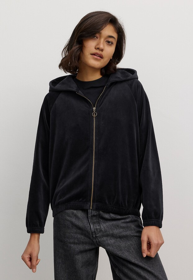 Nicki-Sweatjacke "Heliconia" - black