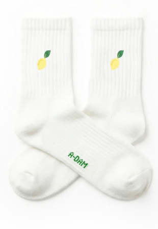 Quarter Crew Socks "White Lemon" - white