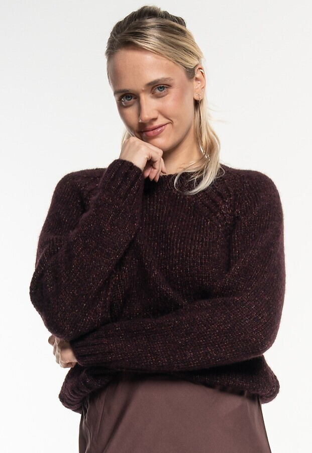 Ajour-Strickpullover (Alpaka/Baumwolle) - port