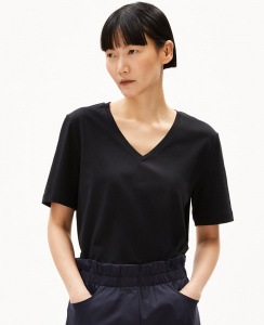 T-Shirt "Lualaa V-Neck" - schwarz