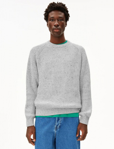 Strickpullover "Kiaano Tweed" (Wolle) - oatmilk/black tweed