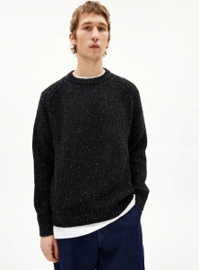Strickpullover "Kiaano Tweed" (Wolle) - black/oatmilk tweed