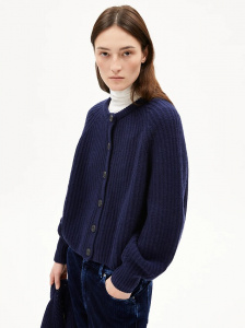 Wollstrick-Cardigan "Selmaa" - tinted navy