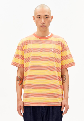 T-Shirt "Maarkos Multi Stripes" - sunflower/tabasco red