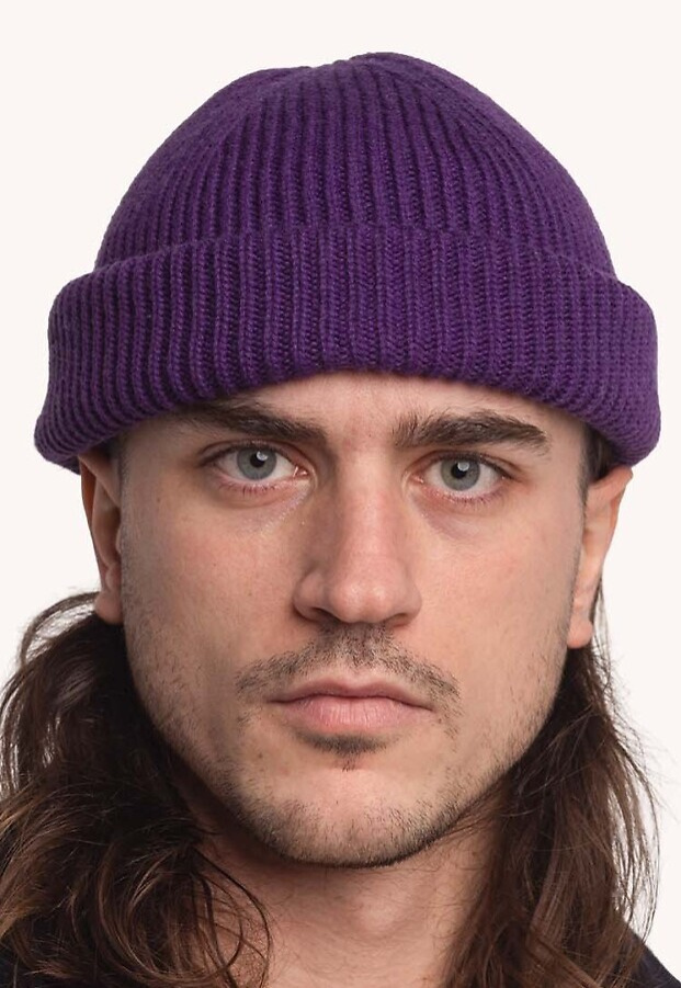 Merino-Strickmütze "Falco" - violet