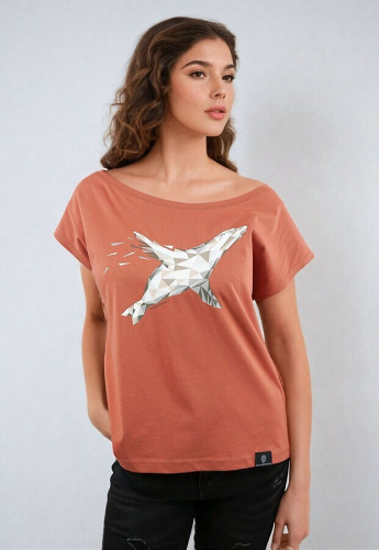 Damen T-Shirt "Seehund" - etruscan red