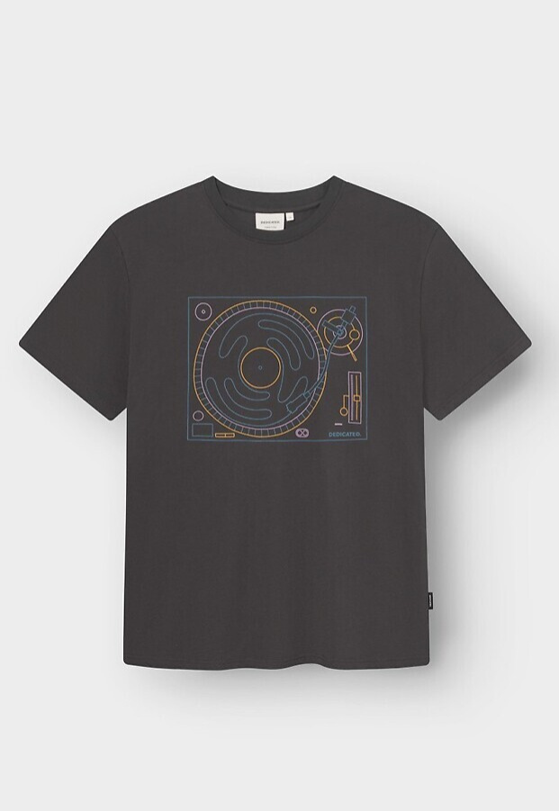 T-Shirt "Stockholm Turntable Lines" - charcoal