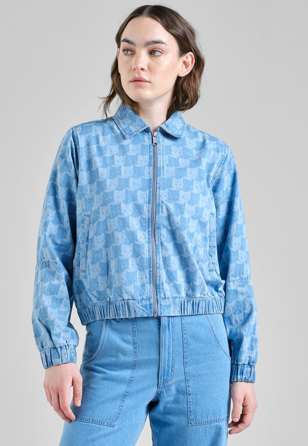Jacke "Sunna Denim Pepita Cats" - light blue