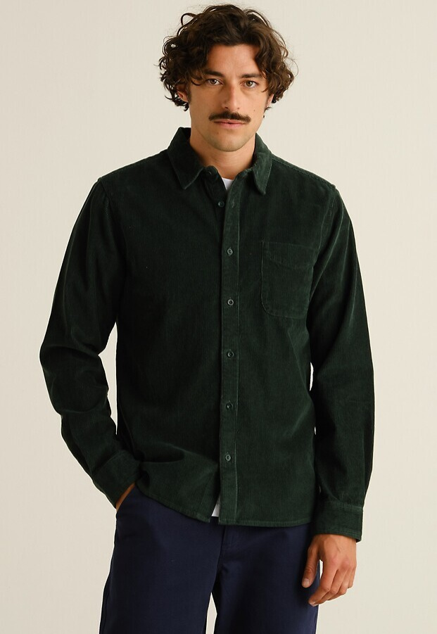 Hemd "Varberg Corduroy" - dark green