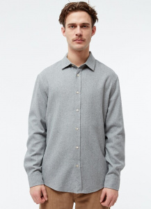 Givn Flanell-Hemd "John" - mid grey
