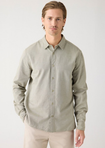 Regular Fit Light Twill Shirt - burned olive