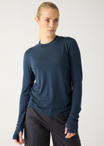 Damen Merino-Longsleeve - dunkelblau