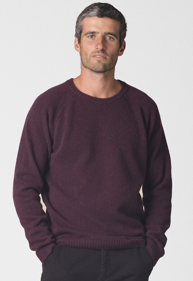 Merino-Strickpullover "Ole" (Wolle) - burgundy