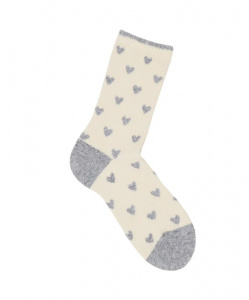 Lanius "Socken Mit Herzen" (Wolle) - off white
