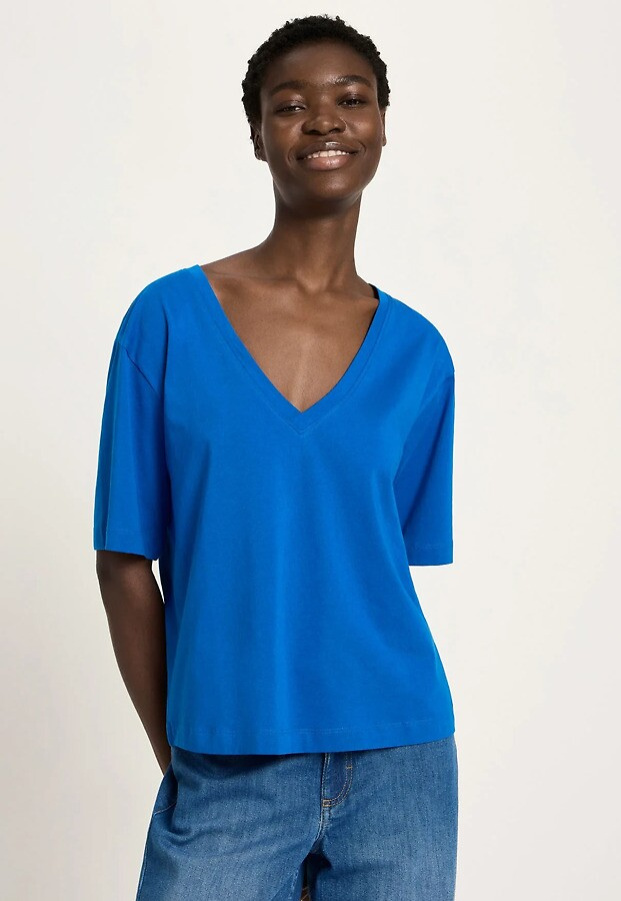 Lanius "Shirt Mit V-Ausschnitt" - lapis