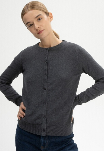 Feinstrick Cardigan "Nameen" - anthrazit melange
