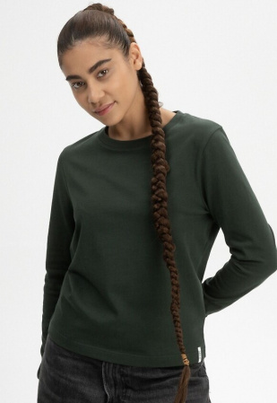 Schweres Longsleeve "Aastha" - dunkelgrün